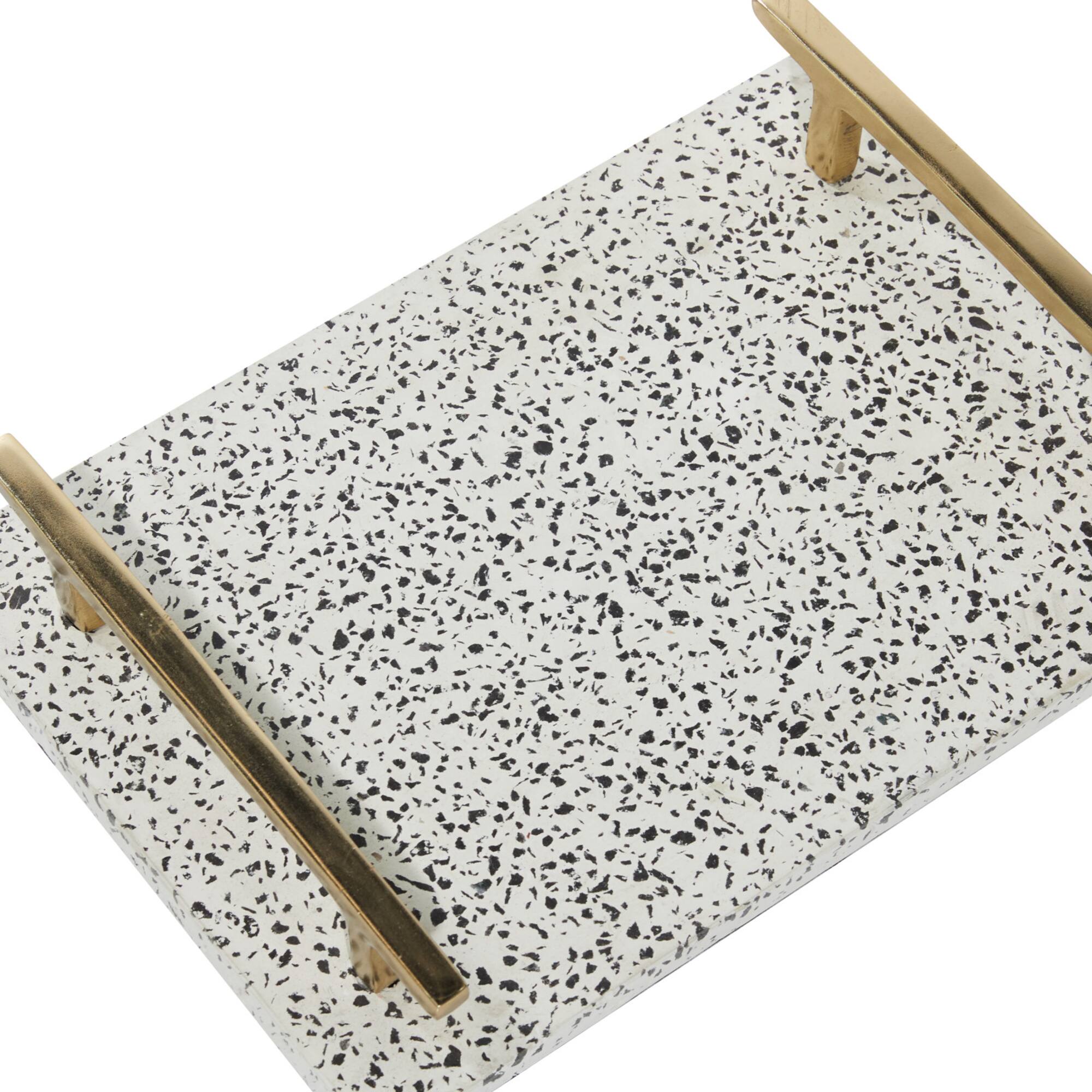 White Ceramic Contemporary Tray Set